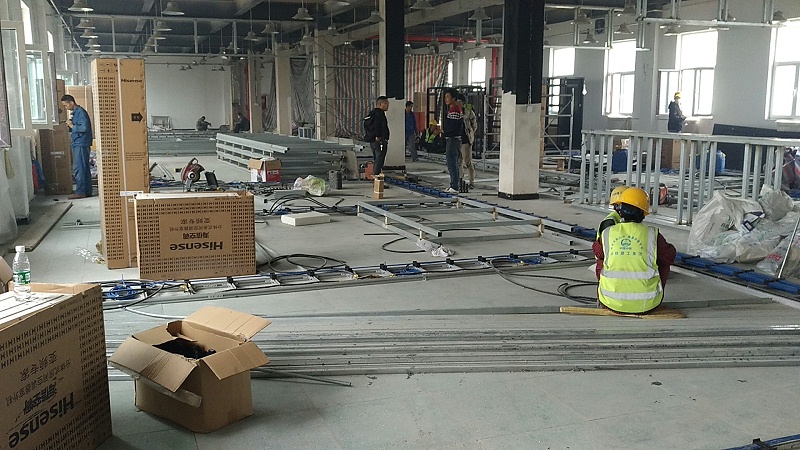 機房防靜電地板施工現場